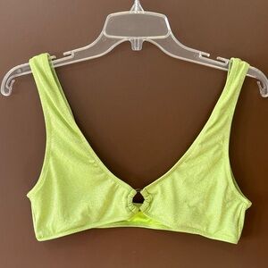 Kendall + Kylie Shimmery Neon Green Bikini Top